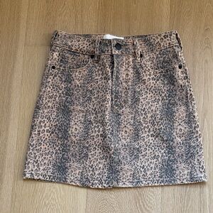 Dear John Leopard Print Denim Skirt size 26 NWOT